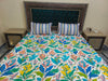 🌈 Vibrant Tropical Bloom Bed Sheet Set with Striped Pillows 🌿
