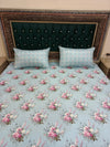 Romantic Rose Garden Light Blue Bed Set