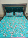 Elegant Floral & Aqua Bedding Set - Blossom Serenity