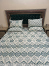 Charcoal Floral Scroll & Geometric Bed Set